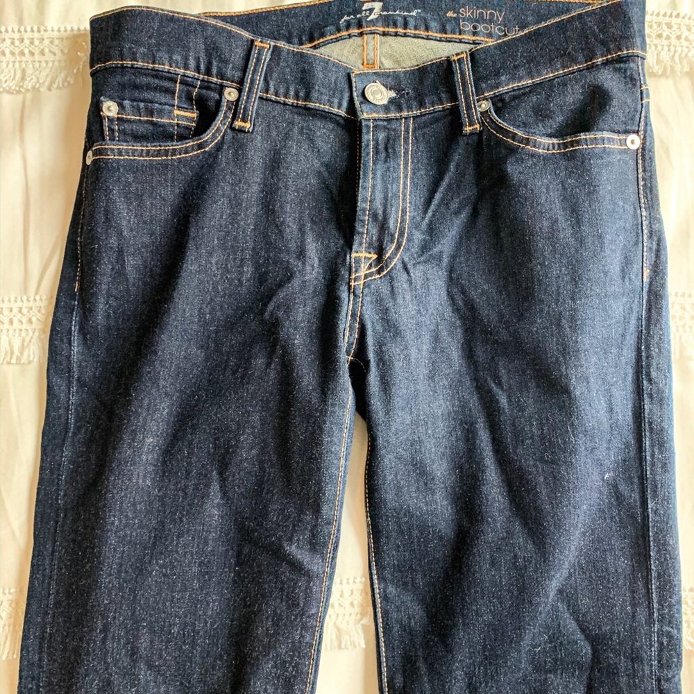 7 for All Mankind dark wash bootcut jeans